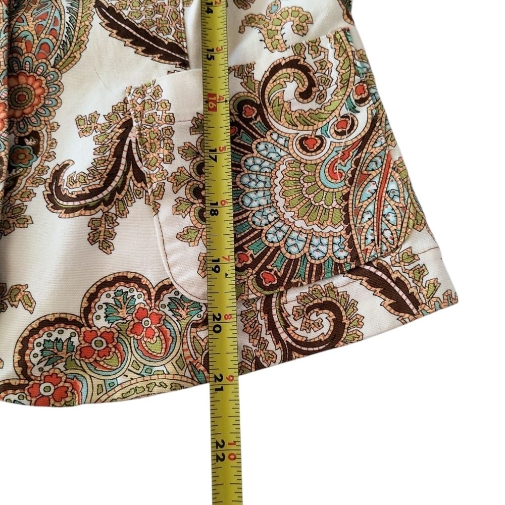 CAbi Ivory Paisley Print "Lotus" Triple Button Front Blazer/Jacket Size 8 - Picture 4 of 6